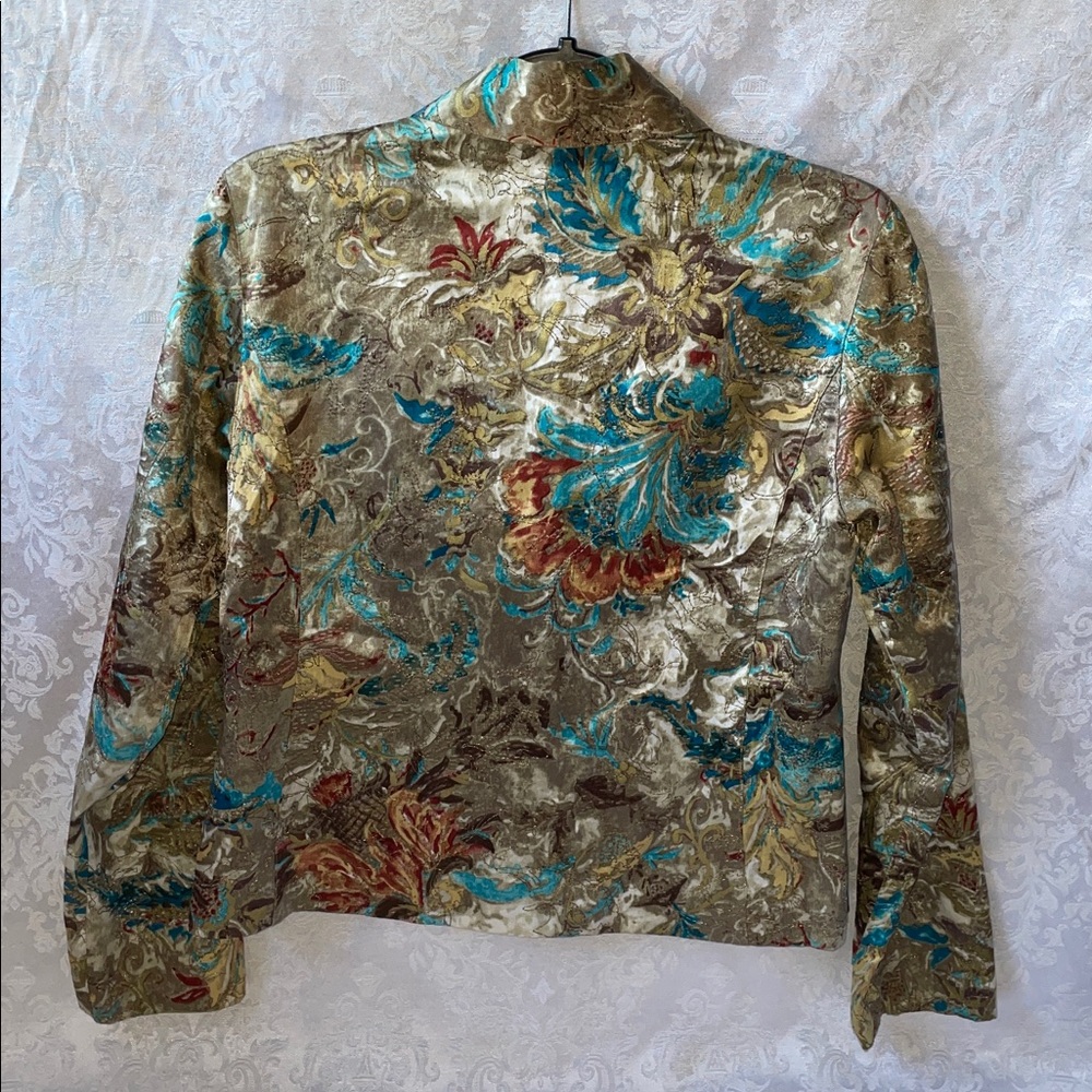 Vintage Chico's Elegant Floral Brocade Jacket. Size 0. - Picture 2 of 5